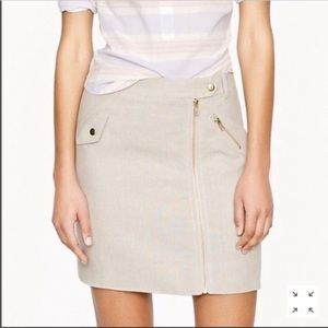 J.Crew Linen Zip Mini Skirt 2 Tan
